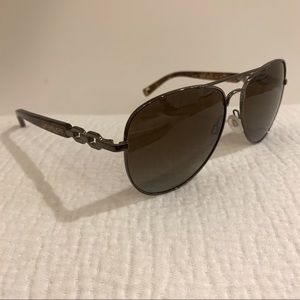 Michael Kors brown polarized aviator sunglasses